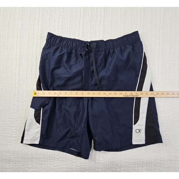 Ocean Pacific Board Shorts Men's Large (36-38) Navy Blue Drawstring 9" Inseam - Picture 8 of 12